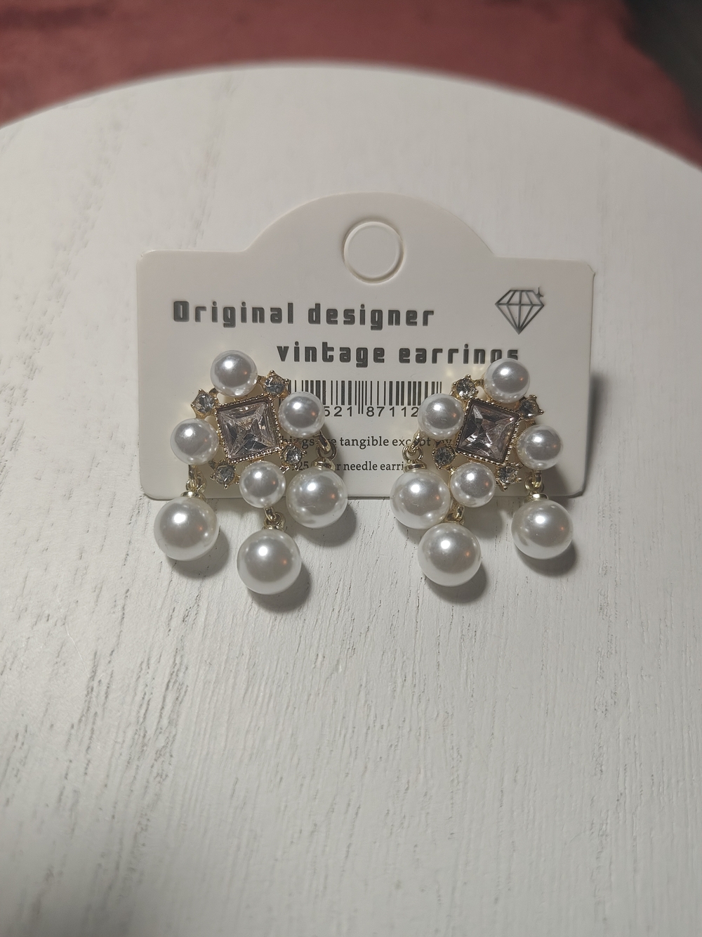 White Pearl Cluster Earring